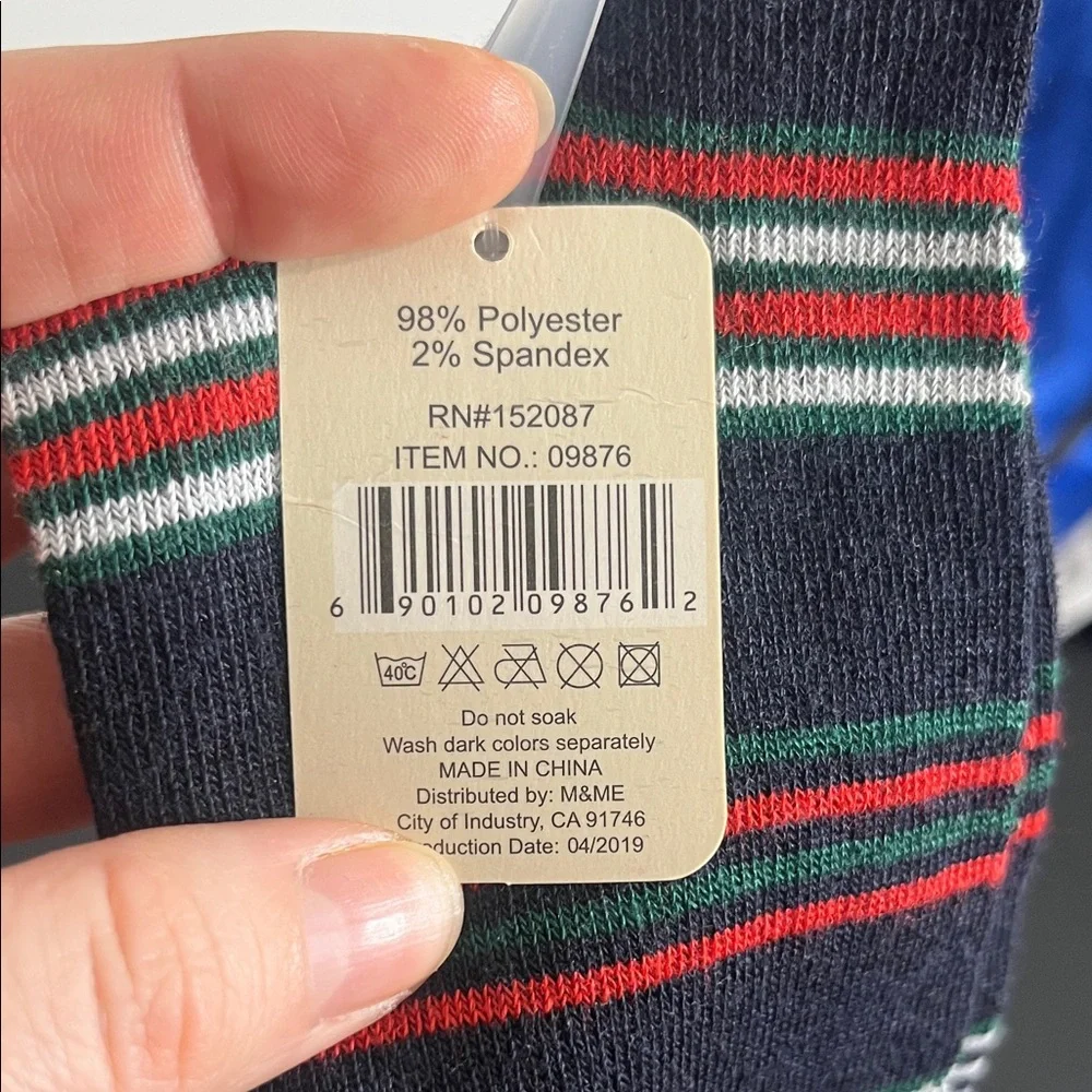 M&M'S Green and Red Striped Men's Dress Socks - Picture 2 of 3